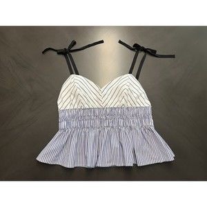 Express baby doll blouse large stripes white/blue